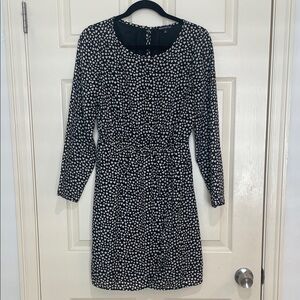 J. Crew Factory Black and White Long Sleeve Dress